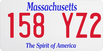 MA license plate 158YZ2