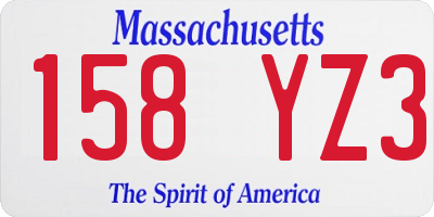 MA license plate 158YZ3