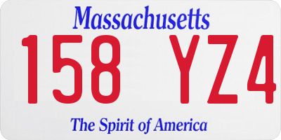 MA license plate 158YZ4