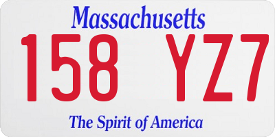 MA license plate 158YZ7