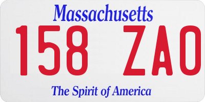 MA license plate 158ZA0