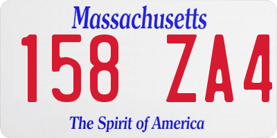 MA license plate 158ZA4