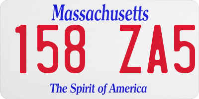 MA license plate 158ZA5