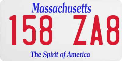 MA license plate 158ZA8