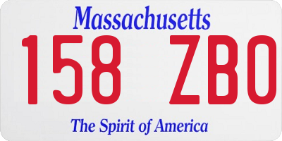 MA license plate 158ZB0