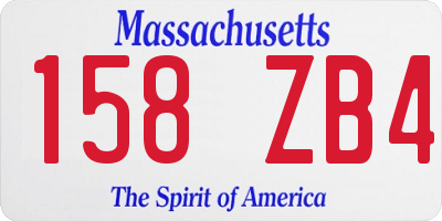 MA license plate 158ZB4