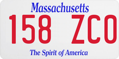 MA license plate 158ZC0