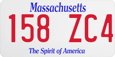 MA license plate 158ZC4