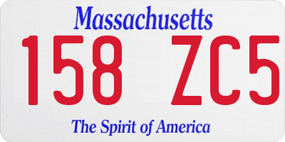 MA license plate 158ZC5