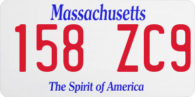 MA license plate 158ZC9