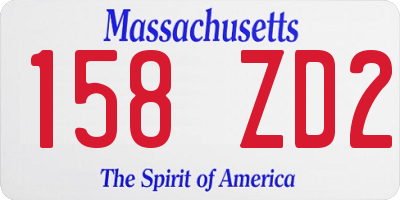 MA license plate 158ZD2