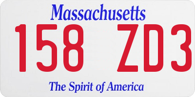 MA license plate 158ZD3