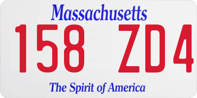 MA license plate 158ZD4