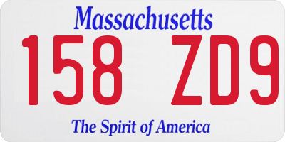 MA license plate 158ZD9