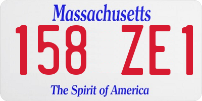 MA license plate 158ZE1