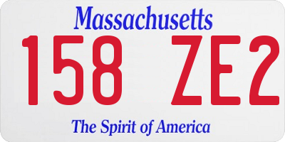 MA license plate 158ZE2