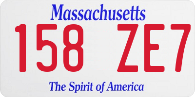 MA license plate 158ZE7