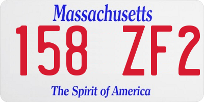 MA license plate 158ZF2