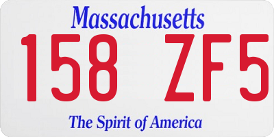 MA license plate 158ZF5
