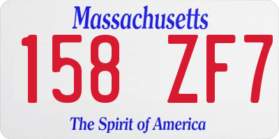MA license plate 158ZF7