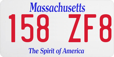 MA license plate 158ZF8