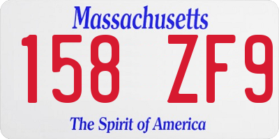 MA license plate 158ZF9