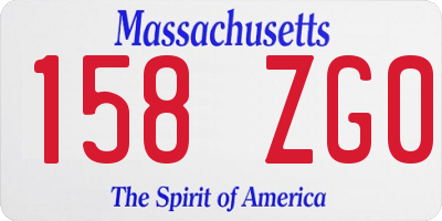 MA license plate 158ZG0