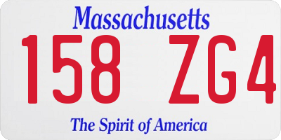 MA license plate 158ZG4