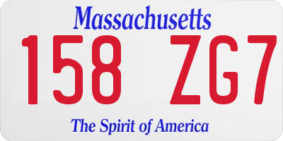 MA license plate 158ZG7