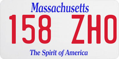 MA license plate 158ZH0
