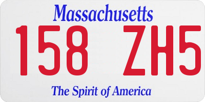 MA license plate 158ZH5