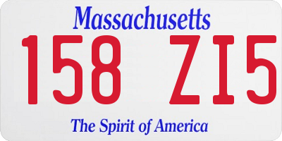 MA license plate 158ZI5