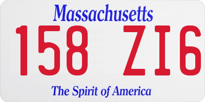 MA license plate 158ZI6