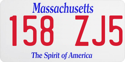 MA license plate 158ZJ5