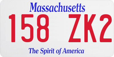 MA license plate 158ZK2