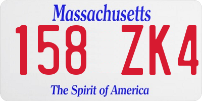 MA license plate 158ZK4