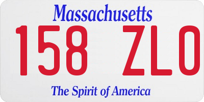 MA license plate 158ZL0