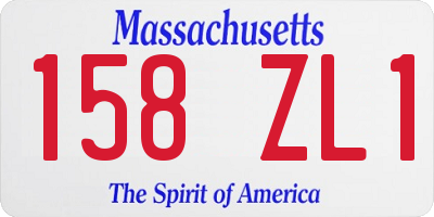 MA license plate 158ZL1