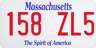 MA license plate 158ZL5
