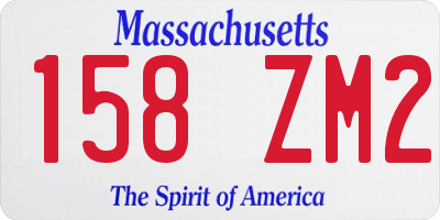 MA license plate 158ZM2