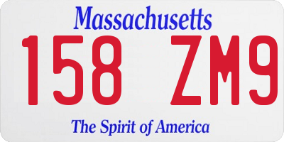 MA license plate 158ZM9