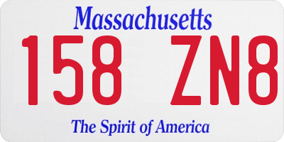 MA license plate 158ZN8