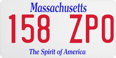 MA license plate 158ZP0