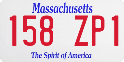 MA license plate 158ZP1