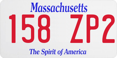 MA license plate 158ZP2