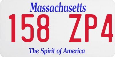 MA license plate 158ZP4
