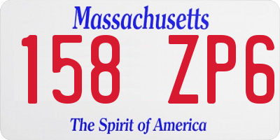 MA license plate 158ZP6
