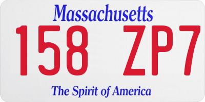 MA license plate 158ZP7
