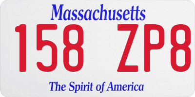MA license plate 158ZP8