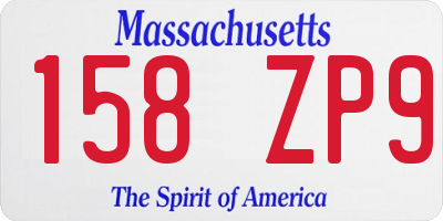 MA license plate 158ZP9